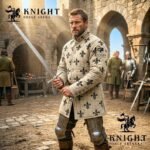 Fleur-de-lis Cotton Canvas Gambeson Armor - Medieval Padded for SCA & LARP