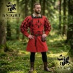 Medieval Doublet Jacket with Skirt – Cotton Canvas Renaissance Reenactment Outfit, Brass Laces