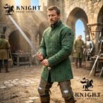 Fleur-de-lis Cotton Canvas Gambeson Armor - Medieval Padded for SCA & LARP