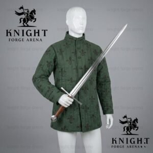 Fleur-de-lis Cotton Canvas Gambeson Armor - Medieval Padded for SCA & LARP