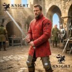 Fleur-de-lis Cotton Canvas Gambeson Armor - Medieval Padded for SCA & LARP
