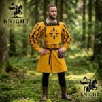 Medieval Doublet Jacket with Skirt – Cotton Canvas Renaissance Reenactment Outfit, Brass Laces