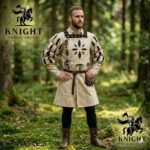 Medieval Doublet Jacket with Skirt – Cotton Canvas Renaissance Reenactment Outfit, Brass Laces