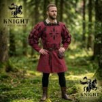 Medieval Doublet Jacket with Skirt – Cotton Canvas Renaissance Reenactment Outfit, Brass Laces