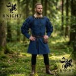 Medieval Doublet Jacket with Skirt – Cotton Canvas Renaissance Reenactment Outfit, Brass Laces