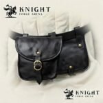 Handmade Medieval Leather Belt Pouch | Veg-Tanned Renaissance Bag with Brass Buckle | Unisex Pouch