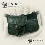 Handmade Medieval Leather Belt Pouch | Veg-Tanned Renaissance Bag with Brass Buckle | Unisex Pouch