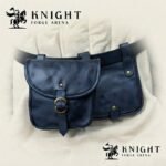 Handmade Medieval Leather Belt Pouch | Veg-Tanned Renaissance Bag with Brass Buckle | Unisex Pouch