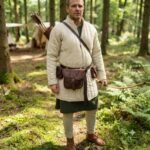 Handmade Medieval Leather Belt Pouch | Veg-Tanned Renaissance Bag with Brass Buckle | Unisex Pouch
