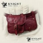 Handmade Medieval Leather Belt Pouch | Veg-Tanned Renaissance Bag with Brass Buckle | Unisex Pouch