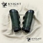 Handmade Veg-Tanned Leather Bracers, Hardened Wax Arm Armor, Brass Buckle Cosplay Gear