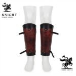 Handmade Leather Greaves, Wax Hardened Medieval Knight Shin Guards, Fantasy LARP Costume Gear
