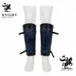 Handmade Leather Greaves, Wax Hardened Medieval Knight Shin Guards, Fantasy LARP Costume Gear