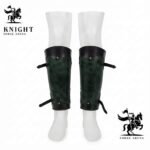 Handmade Leather Greaves, Wax Hardened Medieval Knight Shin Guards, Fantasy LARP Costume Gear