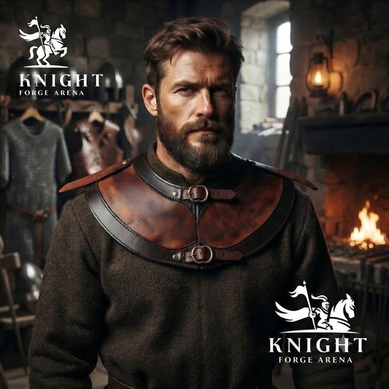 Handmade Leather Gorget, Wax Hardened Neck Armor, Medieval Knight Collar, Fantasy Cosplay Costume Gear
