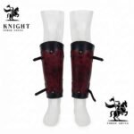 Handmade Leather Greaves, Wax Hardened Medieval Knight Shin Guards, Fantasy LARP Costume Gear