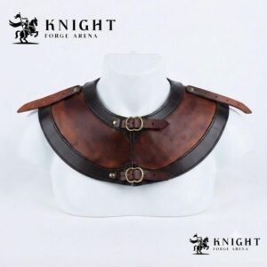Handmade Leather Gorget, Wax Hardened Neck Armor, Medieval Knight Collar, Fantasy Cosplay Costume Gear