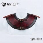 Handmade Leather Gorget, Wax Hardened Neck Armor, Medieval Knight Collar, Fantasy Cosplay Costume Gear