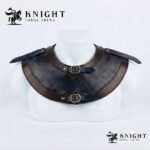 Handmade Leather Gorget, Wax Hardened Neck Armor, Medieval Knight Collar, Fantasy Cosplay Costume Gear
