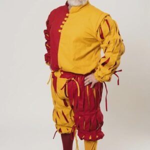 Joerg Landsknecht Doublet Trousers Set, Cotton Canvas Medieval Jacket, Renaissance Slops Costume Hat