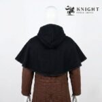 Hand Sewn Medieval Wool Hood, Linen Lined Skjoldehamn Cowl, Historical Reenactment LARP Cloak