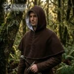 Hand Sewn Medieval Wool Hood, Linen Lined Skjoldehamn Cowl, Historical Reenactment LARP Cloak
