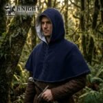 Hand Sewn Medieval Wool Hood, Linen Lined Skjoldehamn Cowl, Historical Reenactment LARP Cloak