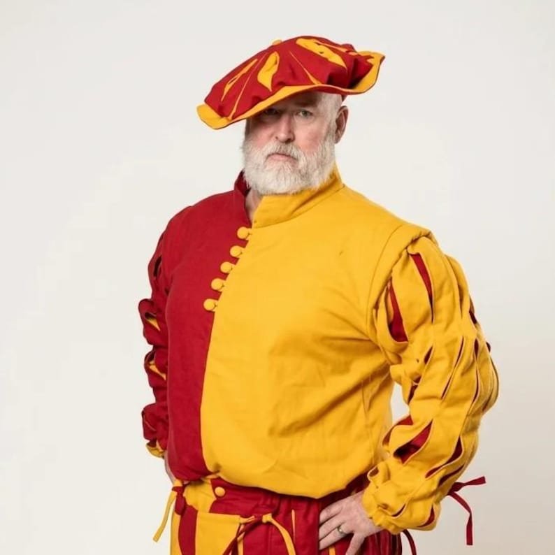 Joerg Landsknecht Doublet, Cotton Canvas Medieval Jacket, Renaissance Costume, Slashed Clothing, LARP Outfit