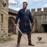 Hand Stitched Cotton Canvas Viking Tunic, Medieval LARP Costume, Loose Fit Shirt