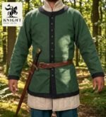 Handcrafted Cotton Canvas Viking Surcoat Tunic, Full Sleeve Knight Costume, Men's Renaissance Robe