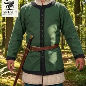 Handcrafted Cotton Canvas Viking Surcoat Tunic, Full Sleeve Knight Costume, Men's Renaissance Robe