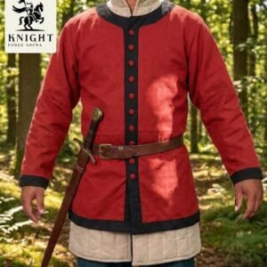 Handcrafted Cotton Canvas Viking Surcoat Tunic, Full Sleeve Knight Costume, Men's Renaissance Robe