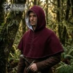 Hand Sewn Medieval Wool Hood, Linen Lined Skjoldehamn Cowl, Historical Reenactment LARP Cloak
