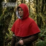 Hand Sewn Medieval Wool Hood, Linen Lined Skjoldehamn Cowl, Historical Reenactment LARP Cloak