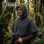Hand Sewn Medieval Wool Hood, Linen Lined Skjoldehamn Cowl, Historical Reenactment LARP Cloak