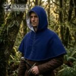 Hand Sewn Medieval Wool Hood, Linen Lined Skjoldehamn Cowl, Historical Reenactment LARP Cloak