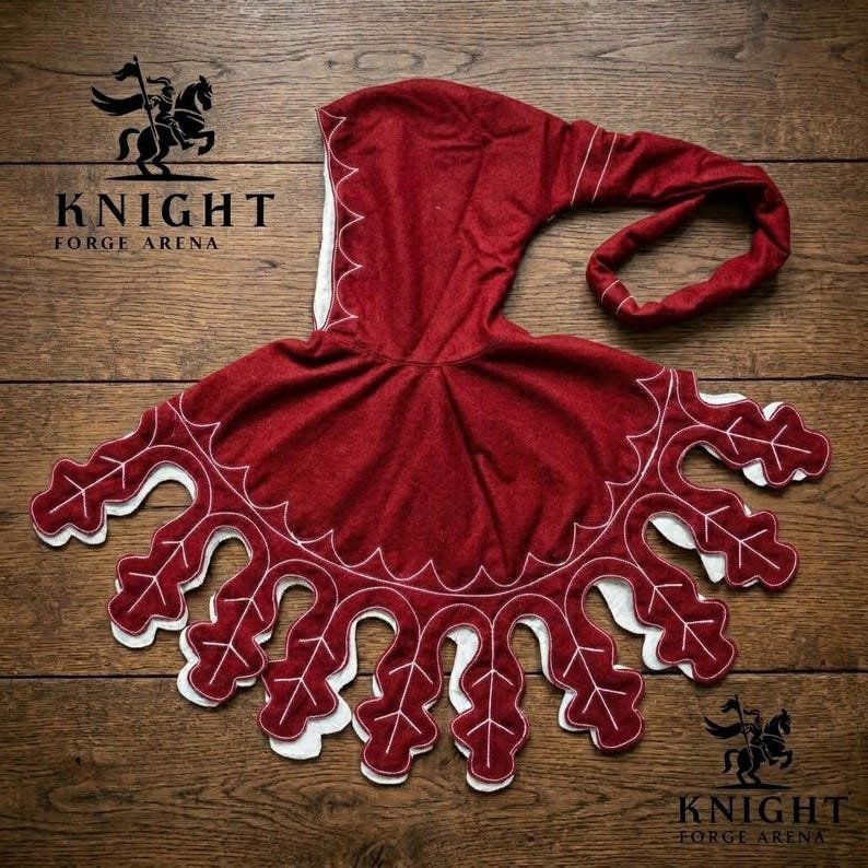 Hand Embroidered Wool Liripipe Hood