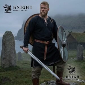 Hand Stitched Cotton Canvas Viking Tunic, Medieval LARP Costume, Loose Fit Shirt