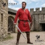 Hand Stitched Cotton Canvas Viking Tunic, Medieval LARP Costume, Loose Fit Shirt
