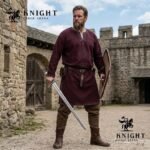 Hand Stitched Cotton Canvas Viking Tunic, Medieval LARP Costume, Loose Fit Shirt