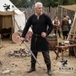 Hand Stitched Cotton Canvas Viking Tunic, Medieval LARP Costume, Loose Fit Shirt