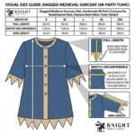 Medieval Cotton Canvas Surcoat Tabard | Two-Tone Dagged Hem, Cream Trim (LARP, Ren Faire)