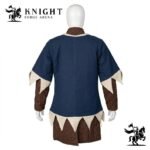 Medieval Cotton Canvas Surcoat Tabard | Two-Tone Dagged Hem, Cream Trim (LARP, Ren Faire)