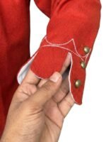 Medieval Wool Coat – Scalloped Embroidery, Brass Buttons, Renaissance Tunic