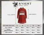 Medieval Wool Coat – Scalloped Embroidery, Brass Buttons, Renaissance Tunic